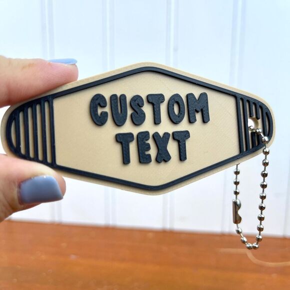 Retro Motel Keychain, Custom Keychain, Ballchain Keychain - Picture 1 of 7